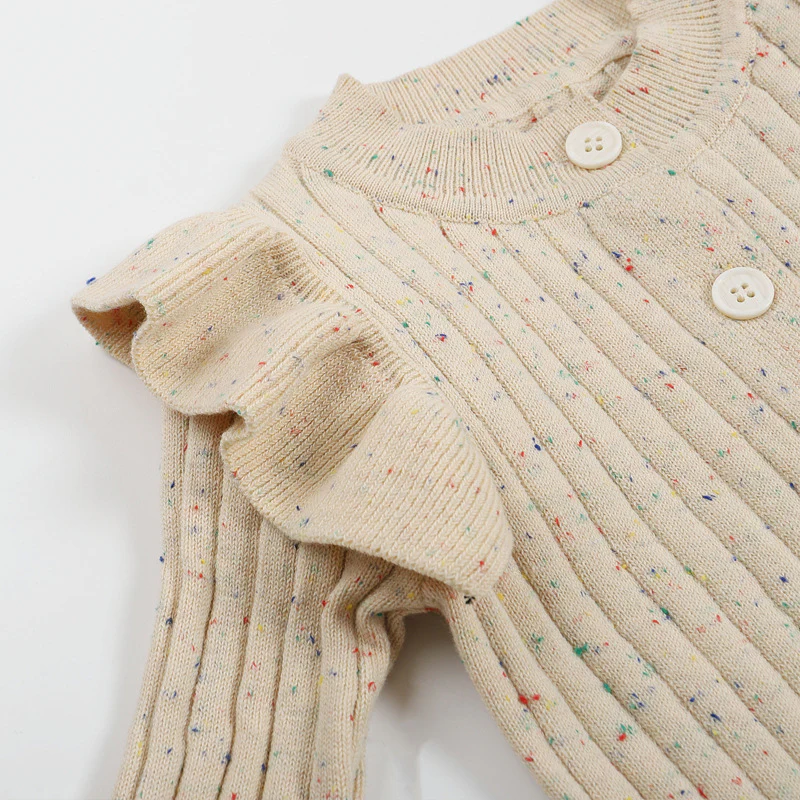 Barboteuse tricotée pour bébé fille – Combinaison en coton doux pour l'automne & le printemps – Image 2
