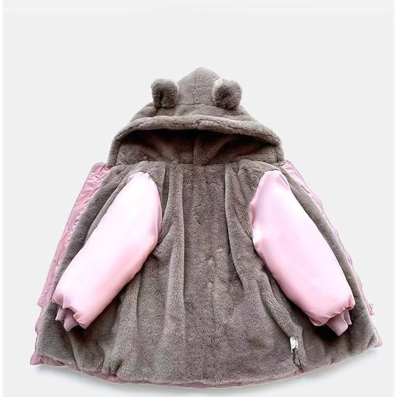 Doudoune matelassée capuche fourrure nounours pour fille – Image 4