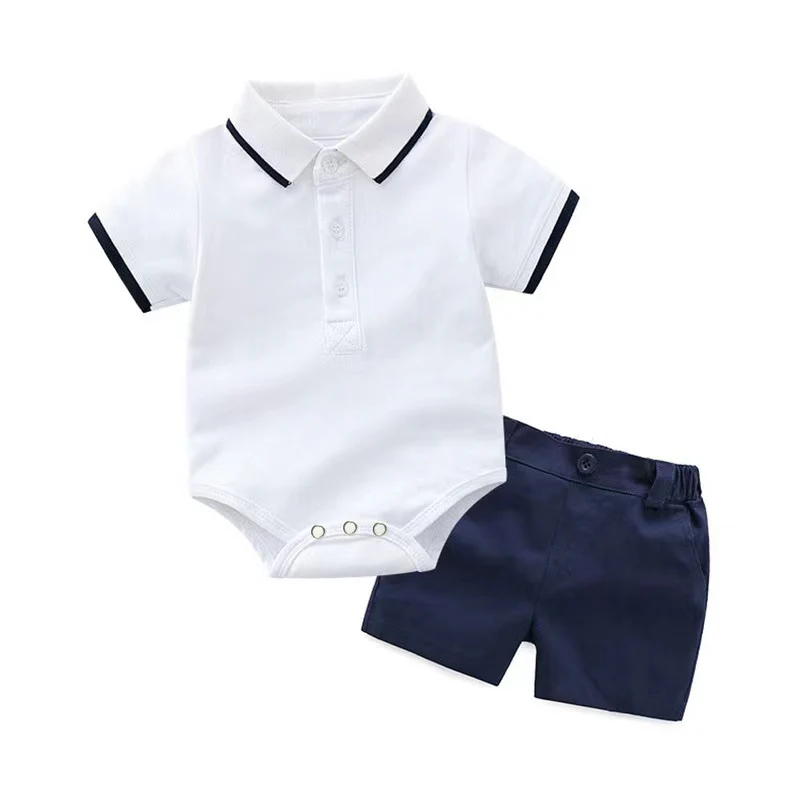 Lot de bodys manches courtes polo et short pour garçon – Image 5