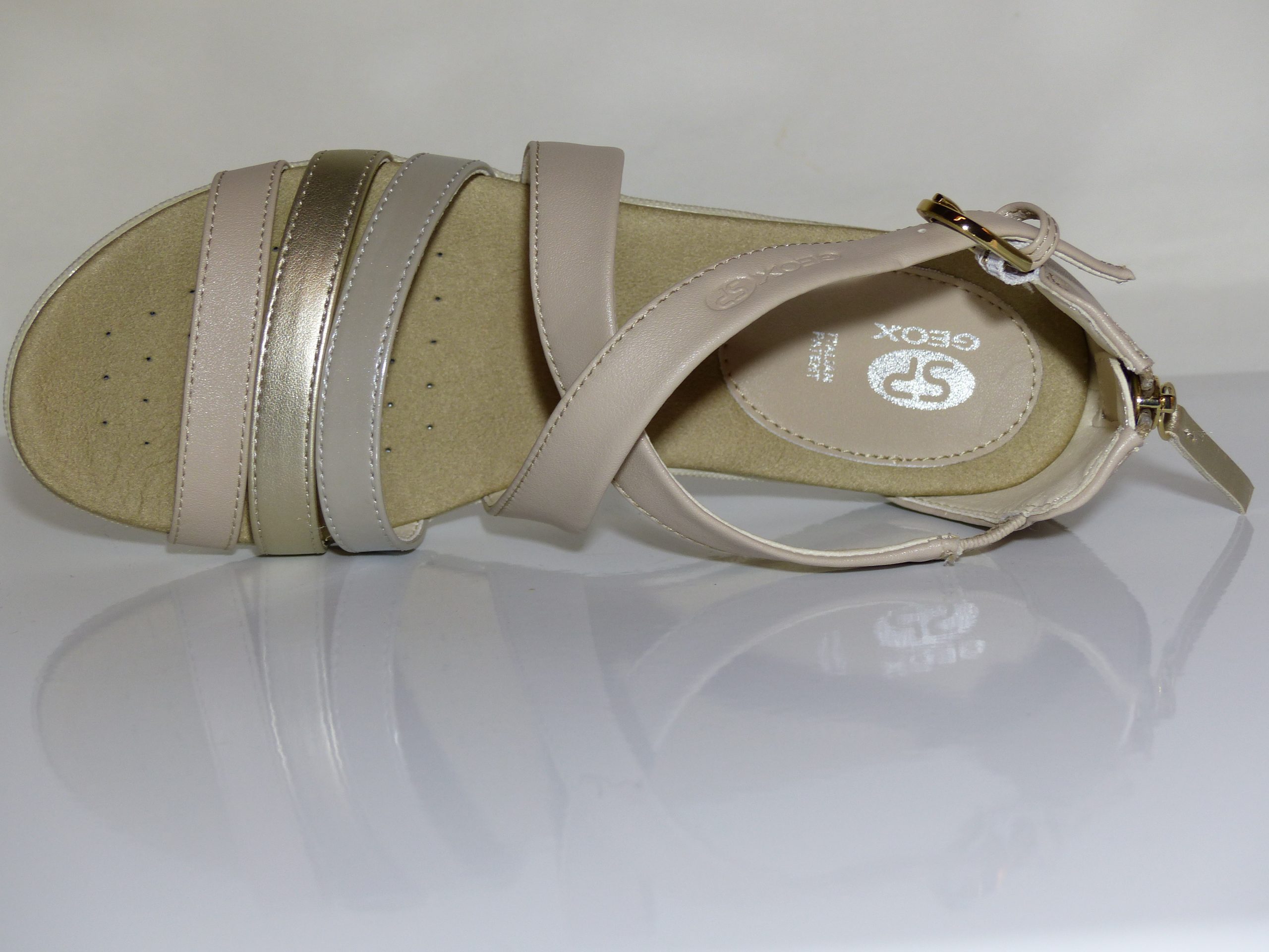 Sandale plate femme à brides arrière fermé par zip fermeture par boucle cheville GEOX D VEGA – Image 6
