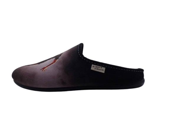 Mules homme motif « joueur de rugby » LA MAISON DE L’ESPADRILLE coloris noir / gris / beige – Image 2