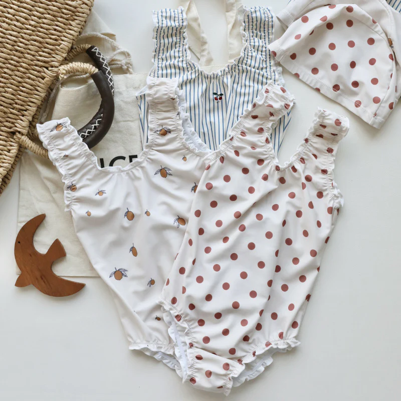 Maillot de bain une pièce anti-chlore pour fille – Protection UV & séchage rapide avec bonnet – Image 2