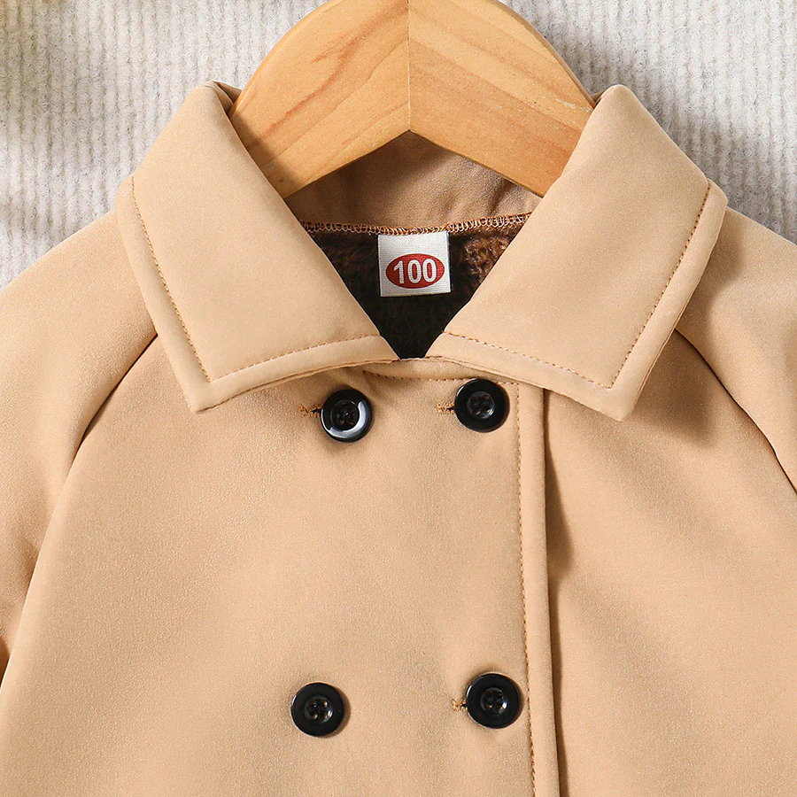 Manteau trench fille doublé – Coupe élégante à double boutonnage – Image 4