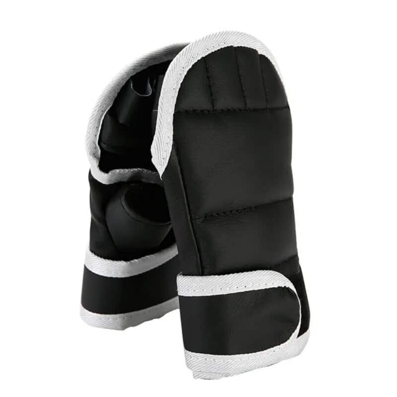 Mitaines Boxe Noires en Simili Cuir et Tissu Oxford